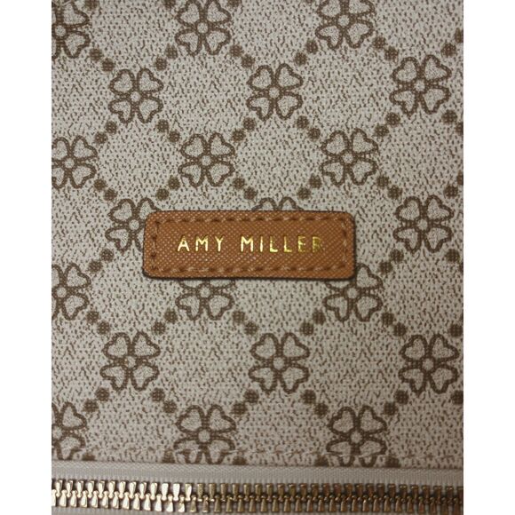 Amy Miller Backpack Wallet Set Cream Tan Floral Monogram Y2K 2 Piece Purse main image 7